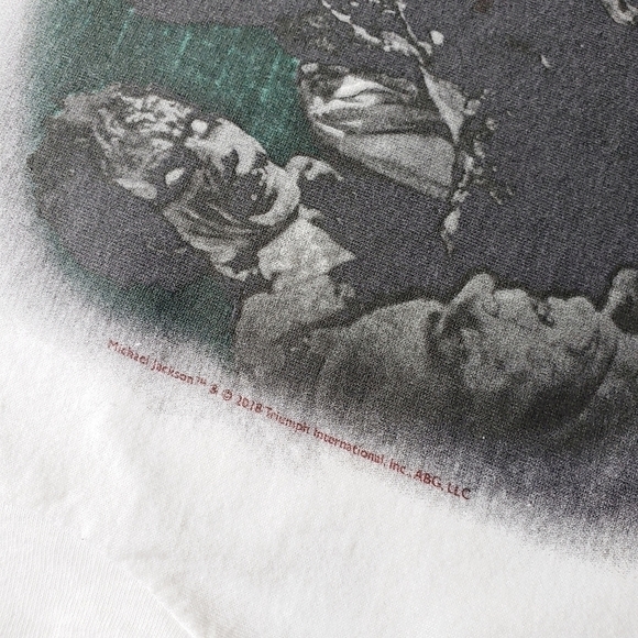 Vintage Thriller Michael Jackson White Graphic T-shirt 100% Cotton‎ Size Medium - Picture 6 of 9